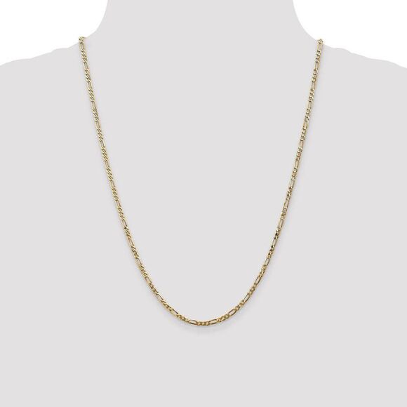 2.75mm, 14k Yellow Gold, Flat Figaro Chain Necklace, 24 Inch - Picture 2 of 8